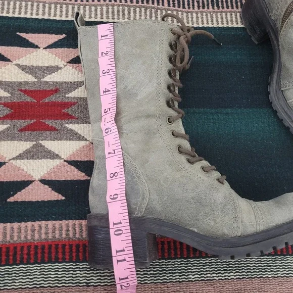 Vintage 1990s Esprit Military Combat Lace Up Boots Sz 7 Green Chunky Trooper‎ - Picture 11 of 11